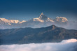 View to Machhapuchhre mountain in Nepal