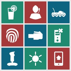 Aufkleber - Set of 9 mobile filled icons