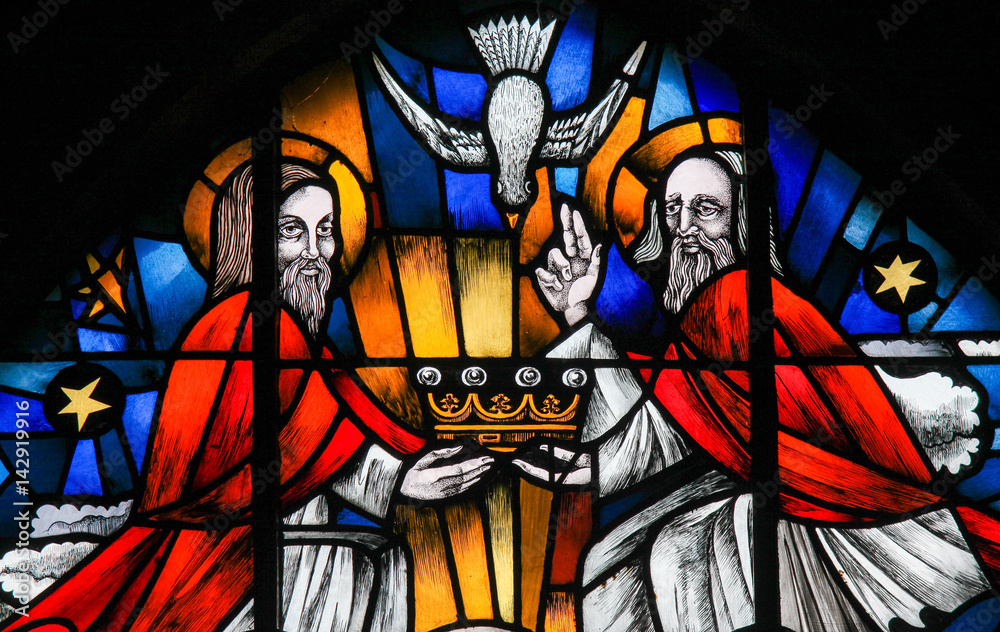 Stained Glass - the Holy Trinity - obrazy, fototapety, plakaty 