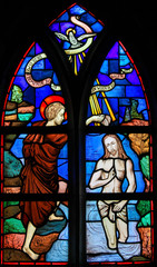 Papier Peint - Stained Glass - Baptism of Jesus by Saint John the Baptist