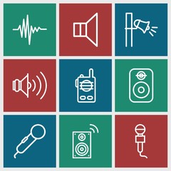 Poster - Set of 9 voice outline icons