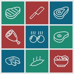 Poster - Set of 9 steak outline icons