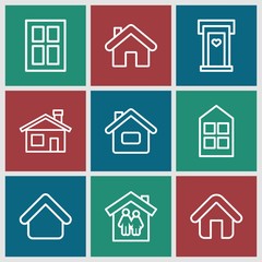 Poster - Set of 9 residence outline icons