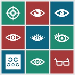 Sticker - Set of 9 sight filled icons