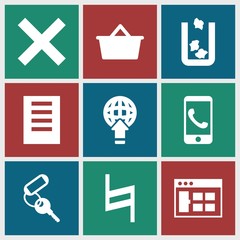 Poster - Set of 9 internet filled icons