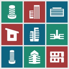 Poster - Set of 9 downtown filled icons