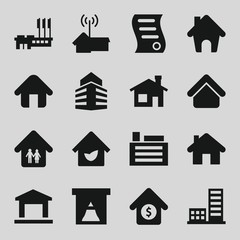Poster - Set of 16 real filled icons