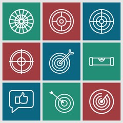 Sticker - Set of 9 accuracy outline icons