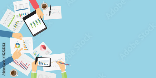 Fotografía Vector business investment and finance training banner concept
