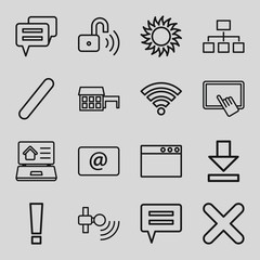 Sticker - Set of 16 website outline icons