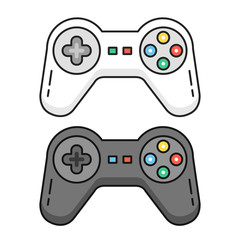 Poster - Game controllers set. Black and white gamepads. Outline concept. Line game controllers, outline gamepad icons. Flat design graphic elements. Vector illustration