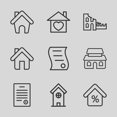 Poster - Set of 9 real outline icons