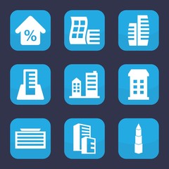 Poster - Set of 9 filled apartment icons