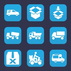 Sticker - Set of 9 filled deliver icons