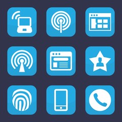 Poster - Set of 9 filled mobile icons
