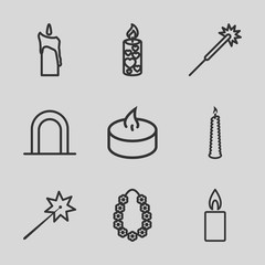 Aufkleber - Set of 9 glowing outline icons