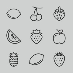 Sticker - Set of 9 juicy outline icons