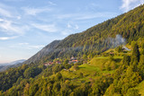 Fototapeta Na ścianę - Rural landscape in Slovenia on a sunny autumn day