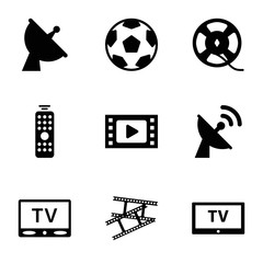 Poster - Set of 9 television filled icons
