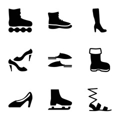 Poster - Set of 9 shoe filled icons