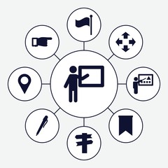 Poster - Set of 9 pointer filled icons