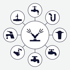 Poster - Set of 9 faucet filled icons