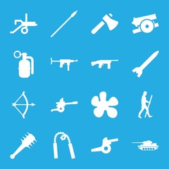 Canvas Print - Set of 16 weapon filled icons