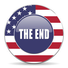 Poster - The end usa design web american round internet icon with shadow on white background.