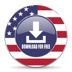Aufkleber - Download for free usa design web american round internet icon with shadow on white background.
