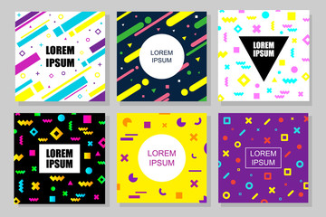 Wall Mural - big set. dynamic design backgrounds. covers, placards, posters, flyers. vector illustration.
