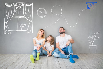 Wall Mural - Family New Home Moving Day House Concept