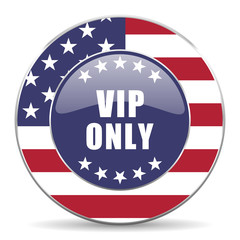 Poster - Vip only usa design web american round internet icon with shadow on white background.