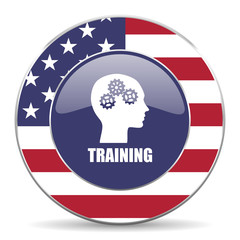 Poster - Training usa design web american round internet icon with shadow on white background.