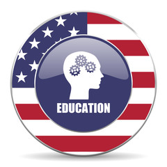 Poster - Education usa design web american round internet icon with shadow on white background.