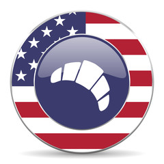 Aufkleber - Croissant usa design web american round internet icon with shadow on white background.