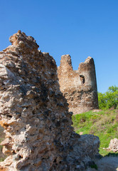 Tower and wall, remains of fortress from Roman times