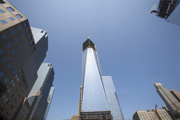 NEW YORK CITY - August 30: The construction of NYC's World Trade Center towers as seen on August 30, 2012.