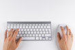 © Aleksei - Closeup of businesswoman hand using wireless computer mouse and keyboard