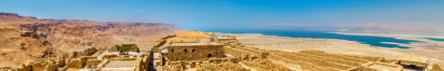 Sticker - Ruins of Masada fortress and Dead Sea