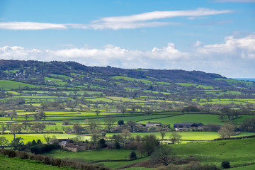 Scenic View of the Undulating Countryside of Somerset