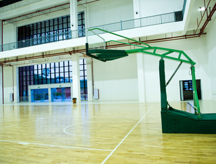 Poster - basketball court, school gym indoor.