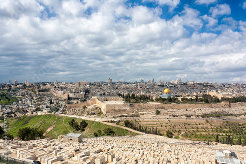 Fotomural Jerusalem Old City from the Mount of Olives