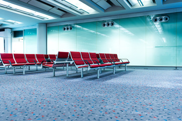 Wall Mural - Empty departure lounge at the airport