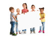© Africa Studio - Cute little children with poster on white background