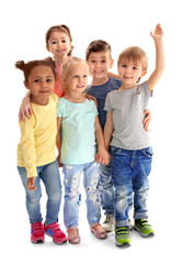 Poster - Cute little children on white background