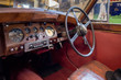 Interior of an Old Classic Car in the Motor Museum at Bourton-on-the-Water