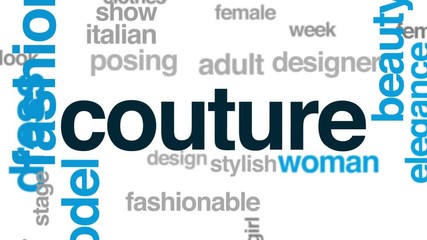 Sticker - Couture animated word cloud, text design animation.