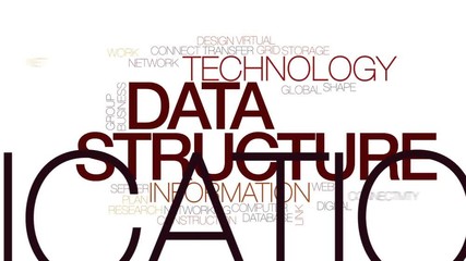 Poster - Data structure animated word cloud, text design animation. Kinetic typography.