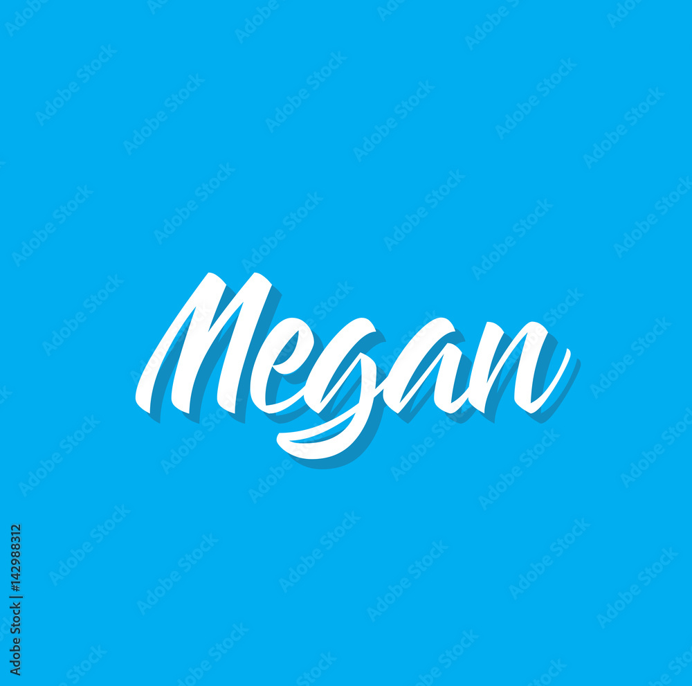 megan, text design. Vector calligraphy. Typography poster.