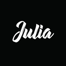 Julia, Text Design. Vector Calligraphy. Typography Poster.